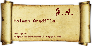 Holman Angéla névjegykártya